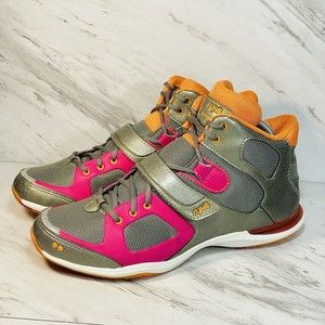 Ryka Downbeat Mid Athletic Shoes Gray Orange Pink Women's US Size 9